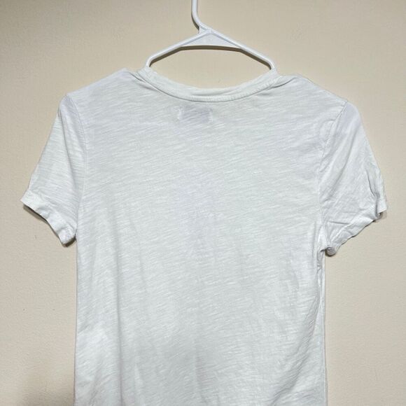Rowan Tyler Slub Tee White Short Sleeve Shirt XS Women - Picture 7 of 10